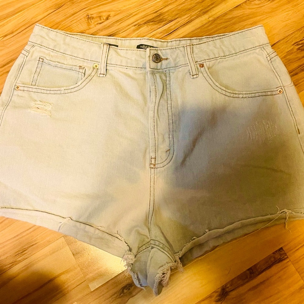 Wild Fable Blue Jean Shorts High-Waisted Raw Hem